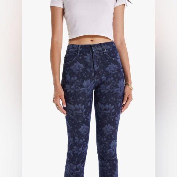 Mother The Dazzler Hover High Rise Straight Leg Jeans In Field Of Depth Size 25 - Picture 4 of 15